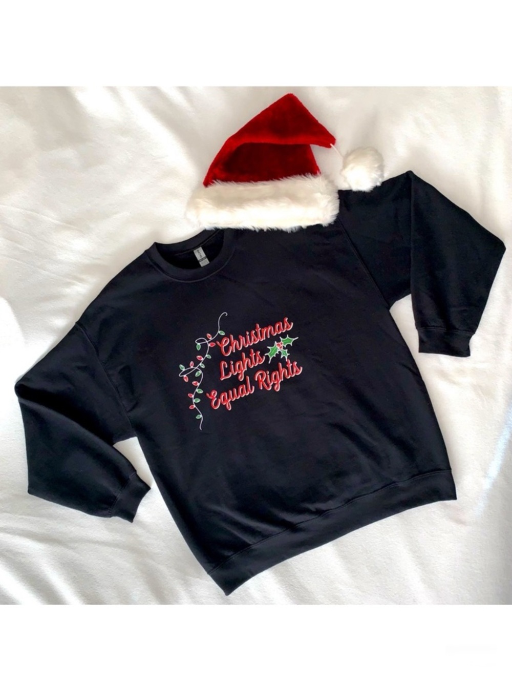EQUAL RIGHTS Christmas Sweatshirt, size XL, FABULOUS! Feminist, EUC